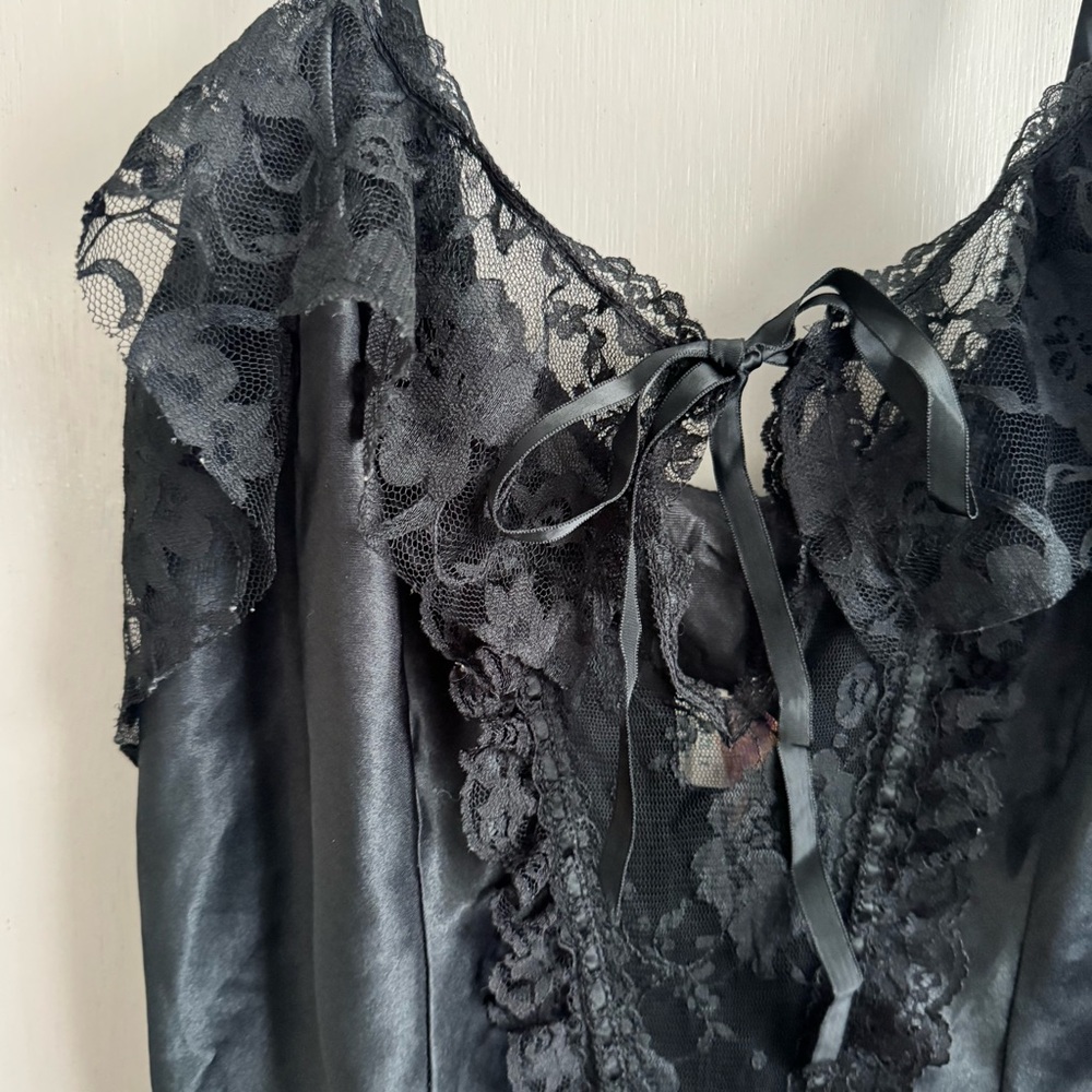 Vintage Black Lace Bodysuit Lingerie - Picture 2 of 6